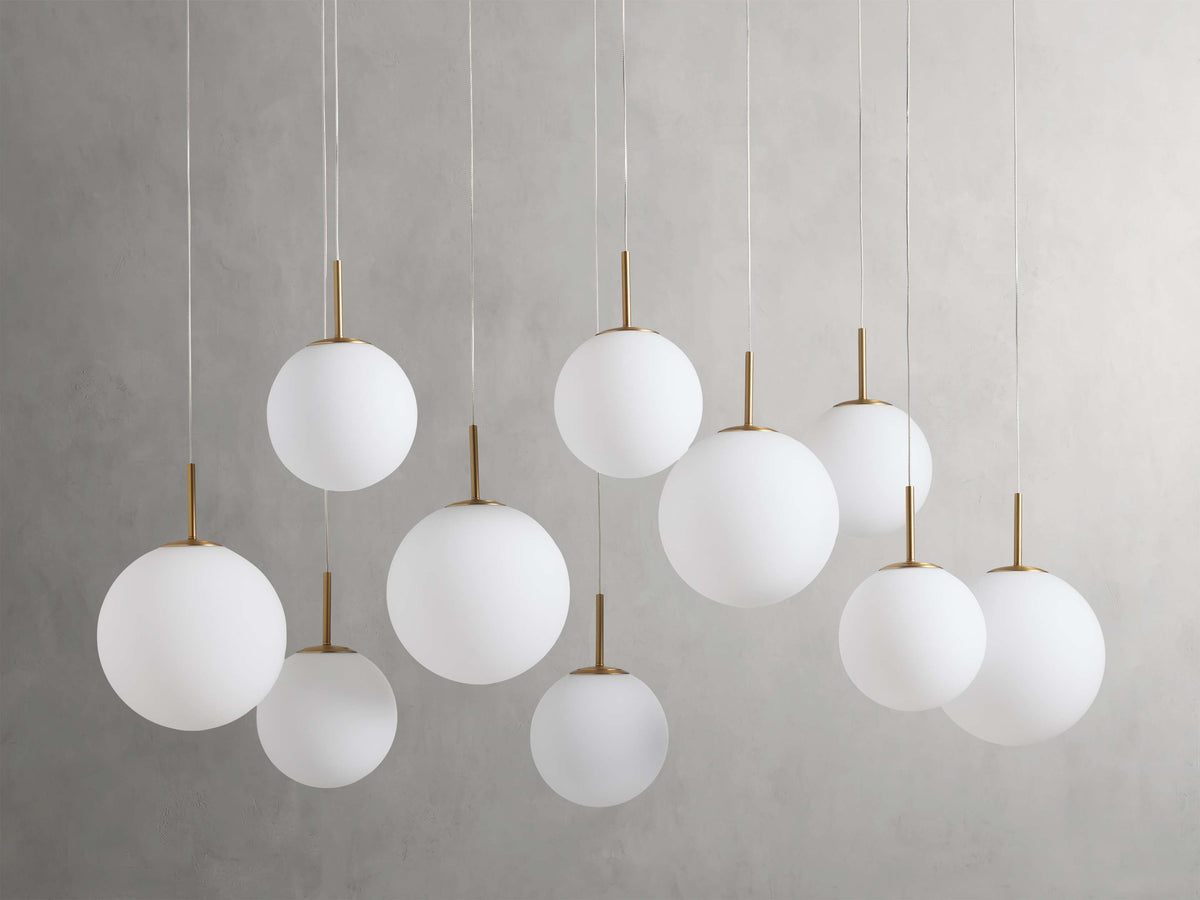 Suspended Opal Globe LED Island Chandelier