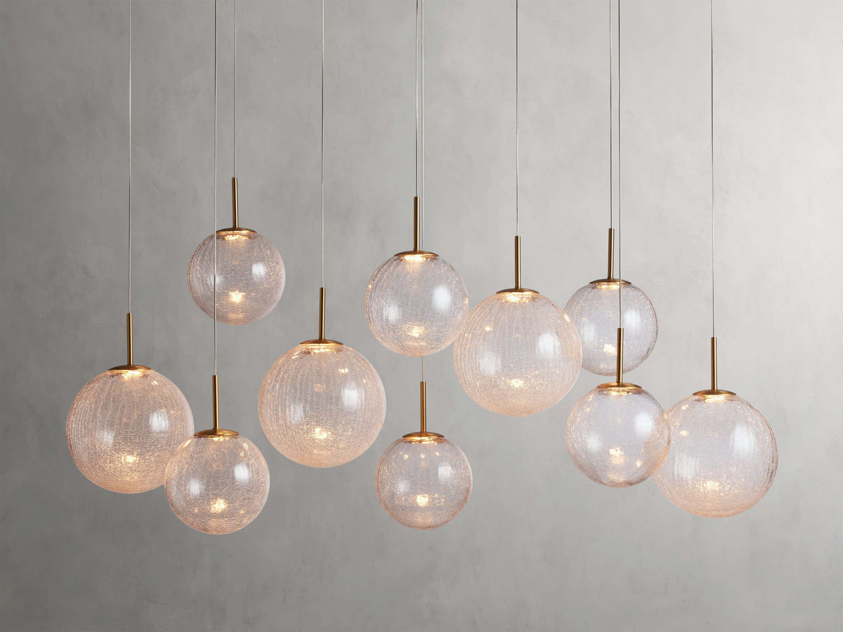 Suspended Opal Globe LED Island Chandelier