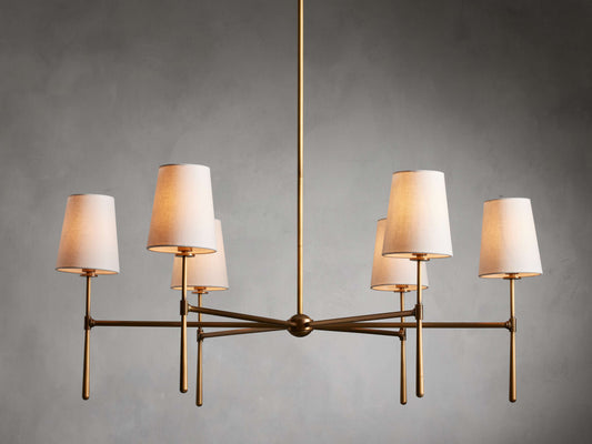 Tapered Linen Torch Ring Chandelier