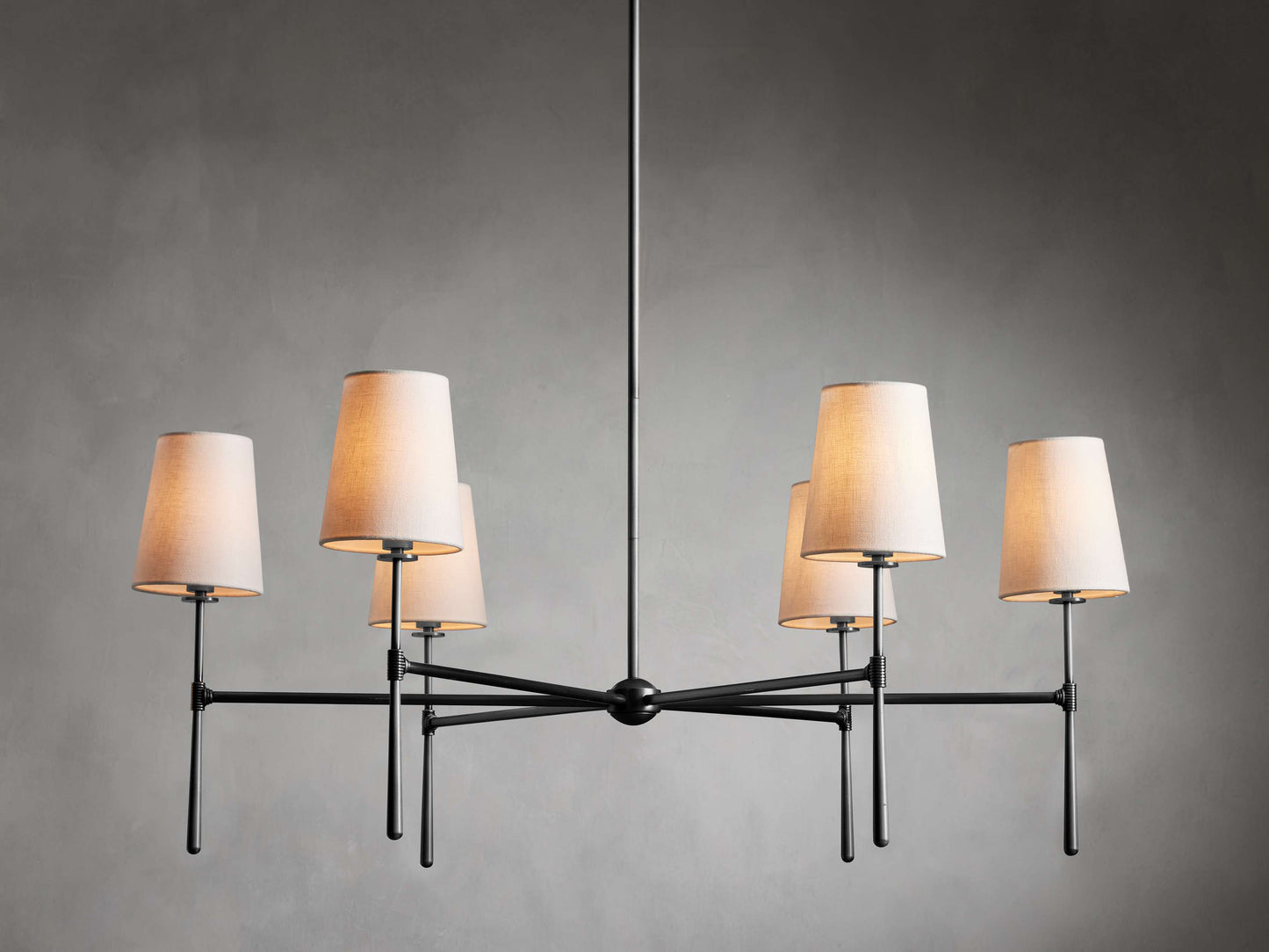 Tapered Linen Torch Ring Chandelier