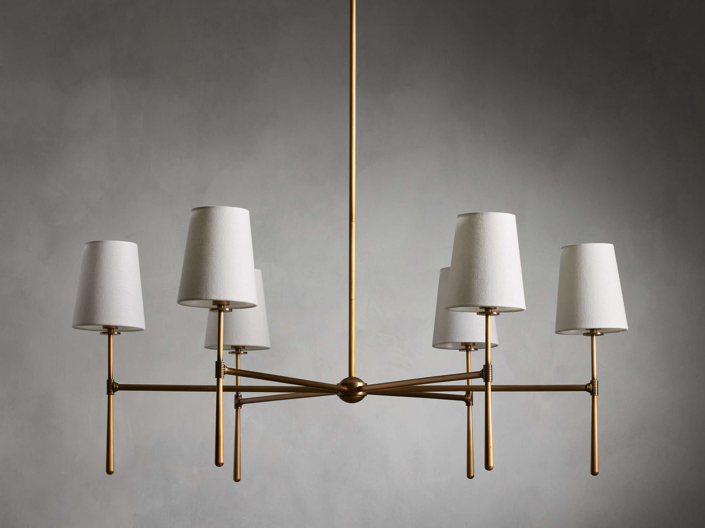 Tapered Linen Torch Ring Chandelier