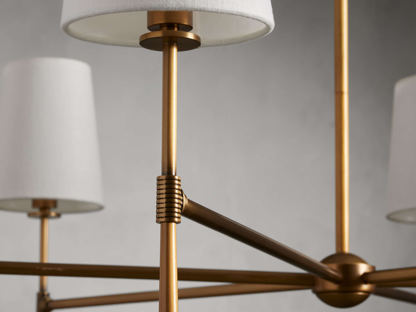 Tapered Linen Torch Ring Chandelier
