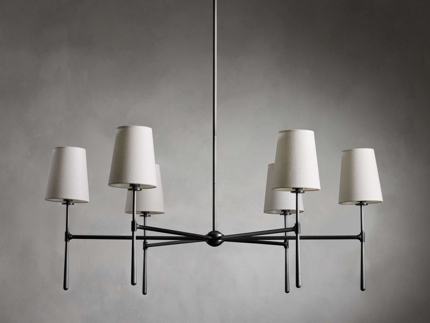 Tapered Linen Torch Ring Chandelier