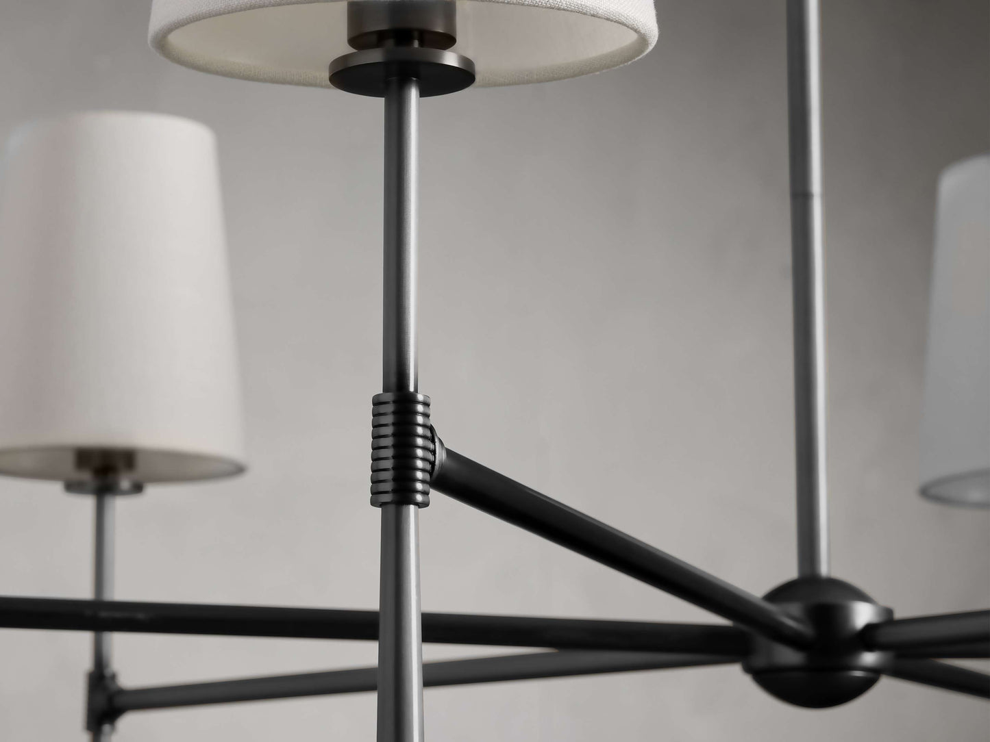 Tapered Linen Torch Ring Chandelier