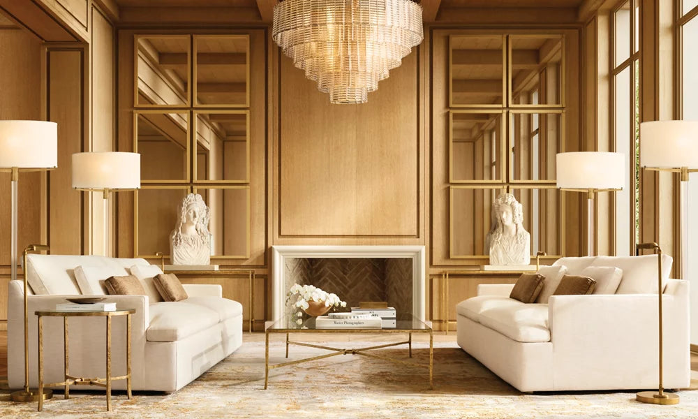 Textured Cast Glass Grand Chandelier
