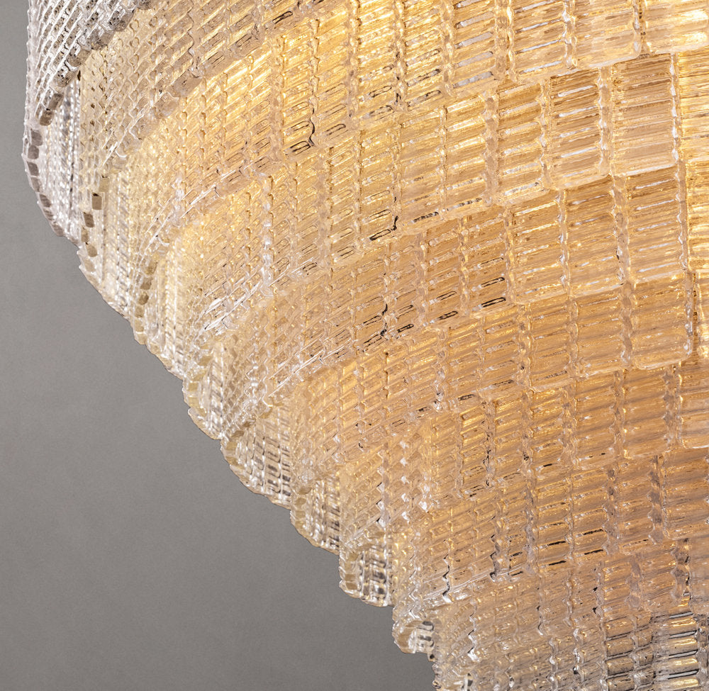 Textured Cast Glass Grand Chandelier
