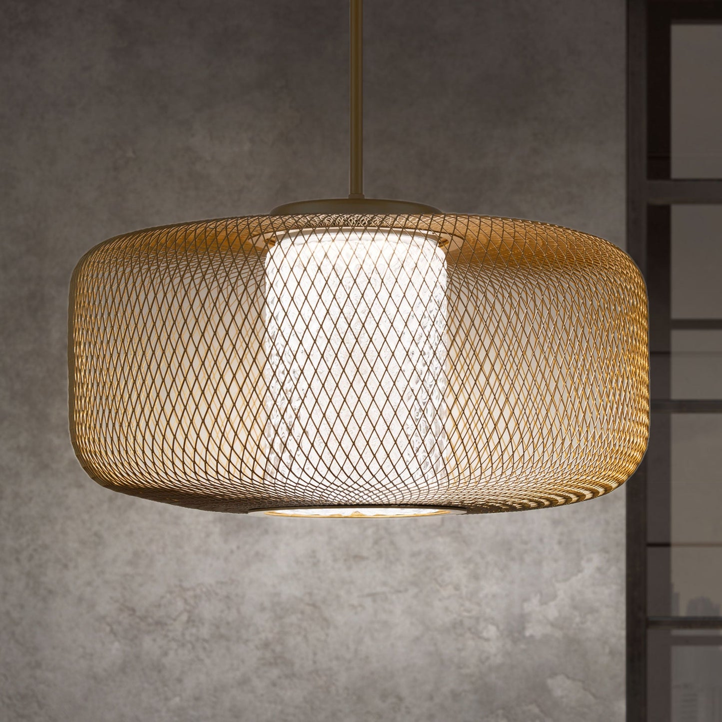 Textured Thread Crystal Globe Pendant Light / Gold