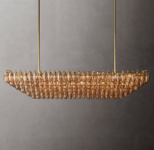 Tiered Smoke Glass Island Crown Chandelier