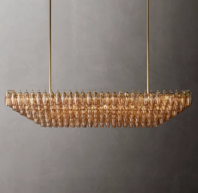 Tiered Smoke Glass Island Crown Chandelier