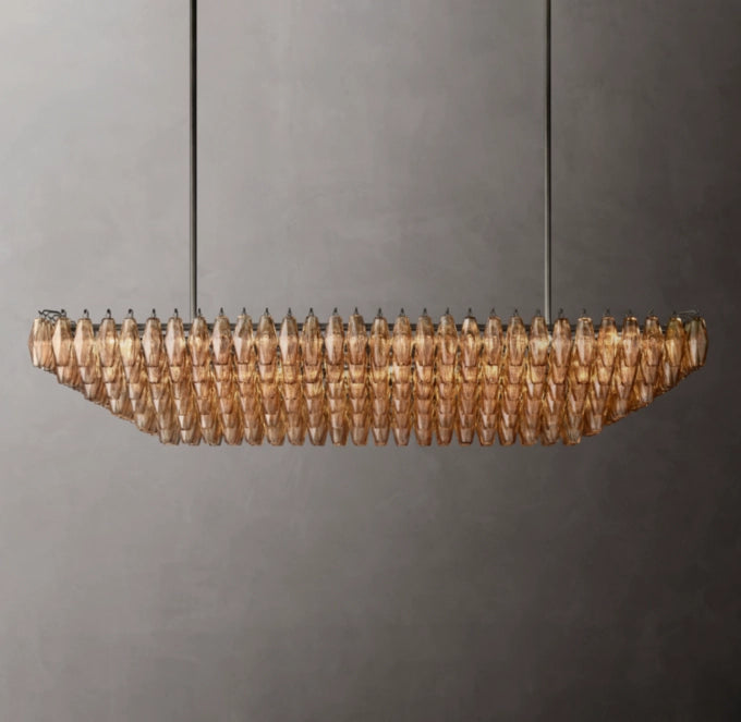 Tiered Smoke Glass Island Crown Chandelier