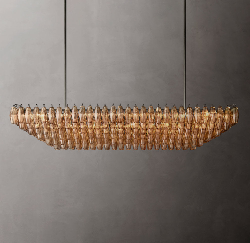 Tiered Smoke Glass Island Crown Chandelier