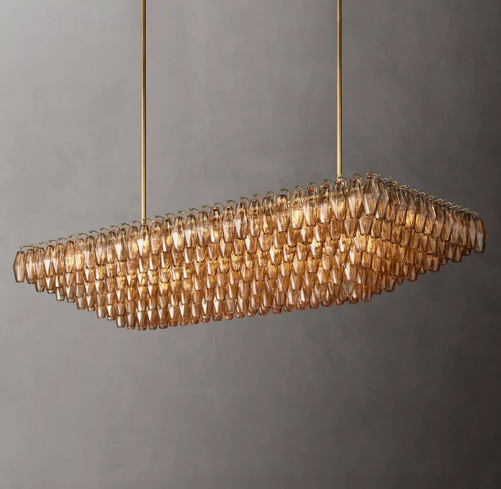 Tiered Smoke Glass Island Crown Chandelier