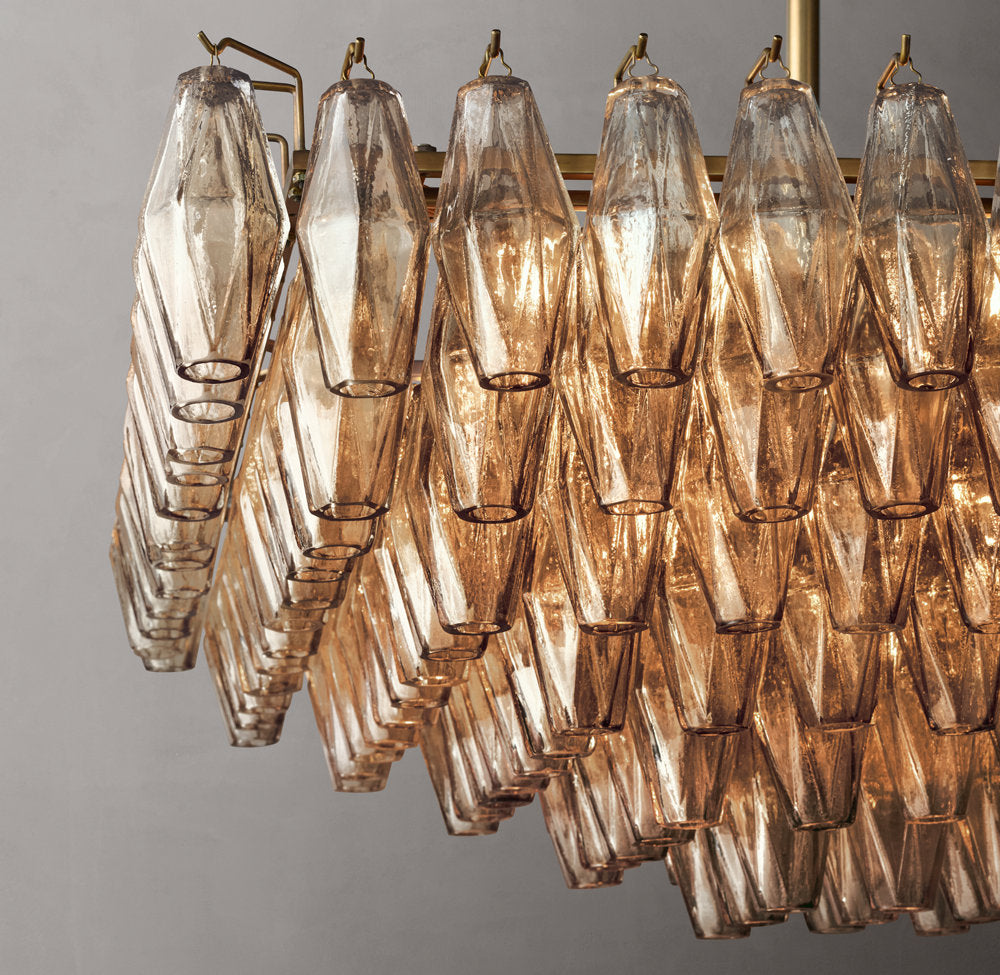 Tiered Smoke Glass Island Crown Chandelier
