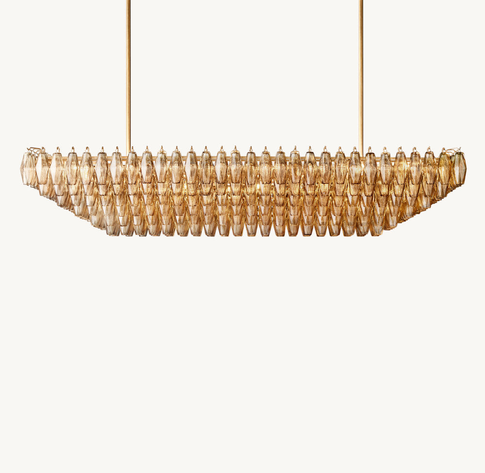 Tiered Smoke Glass Island Crown Chandelier