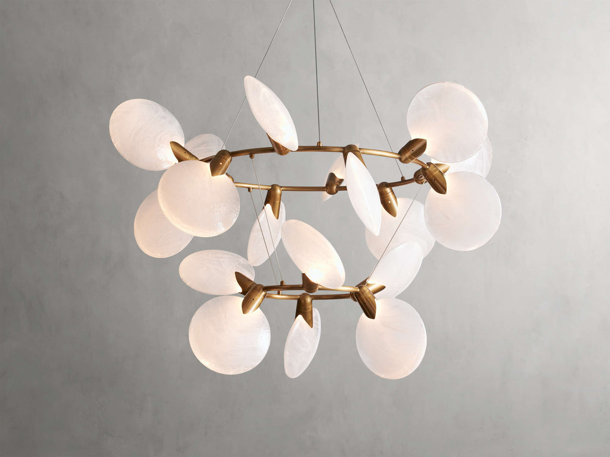 Translucent Glass Petal LED Chandelier