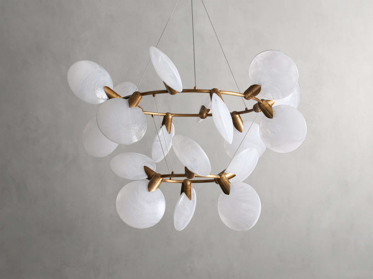 Translucent Glass Petal LED Chandelier