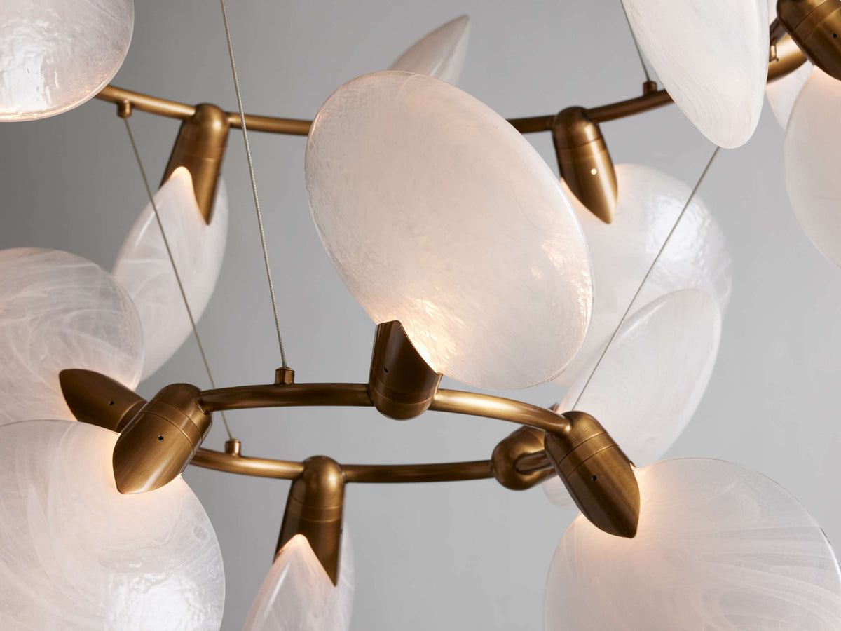 Translucent Glass Petal LED Chandelier
