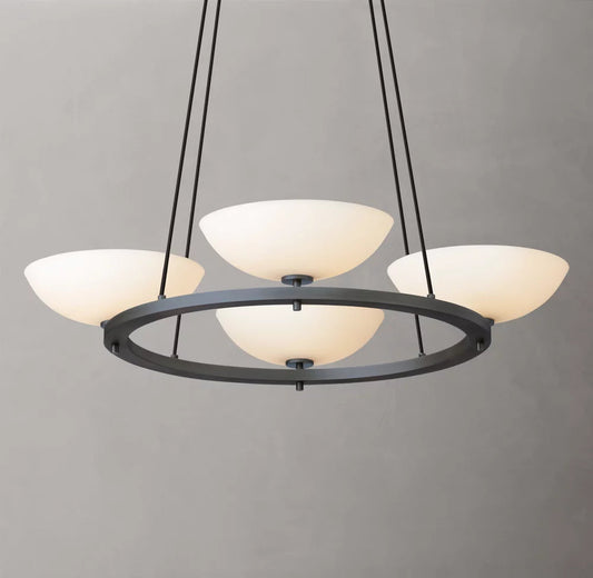 Translucent Porcelain Brass Chandelier