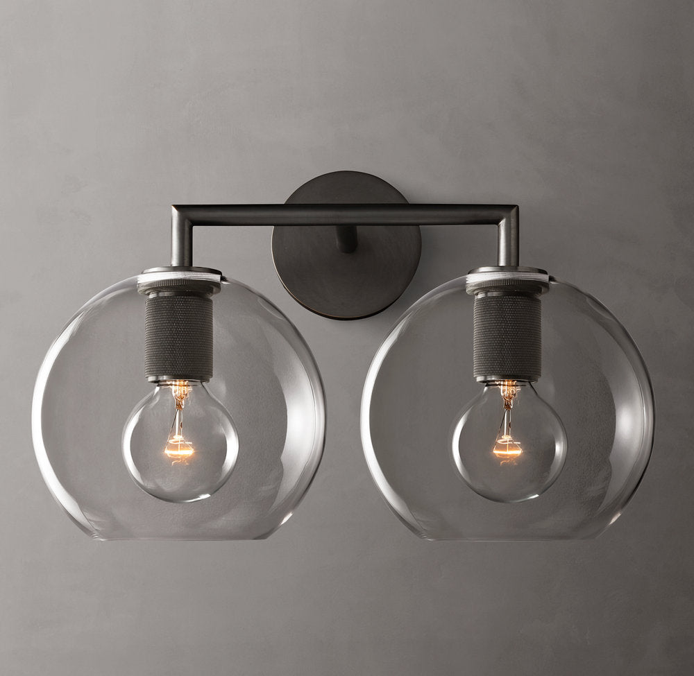 Twin Blown Glass Globe Vanity Sconce