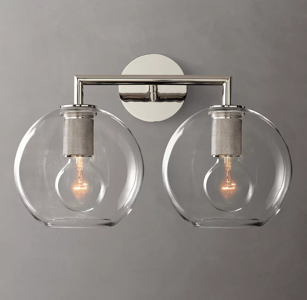 Twin Blown Glass Globe Vanity Sconce