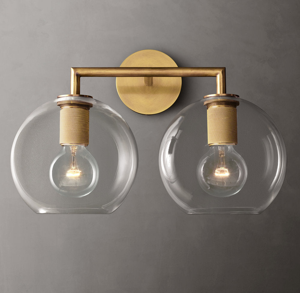 Twin Blown Glass Globe Vanity Sconce