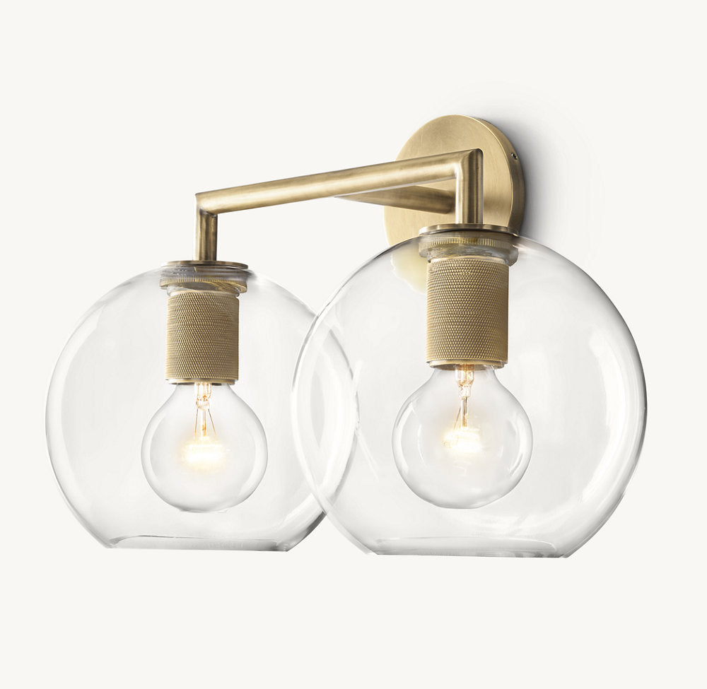 Twin Blown Glass Globe Vanity Sconce