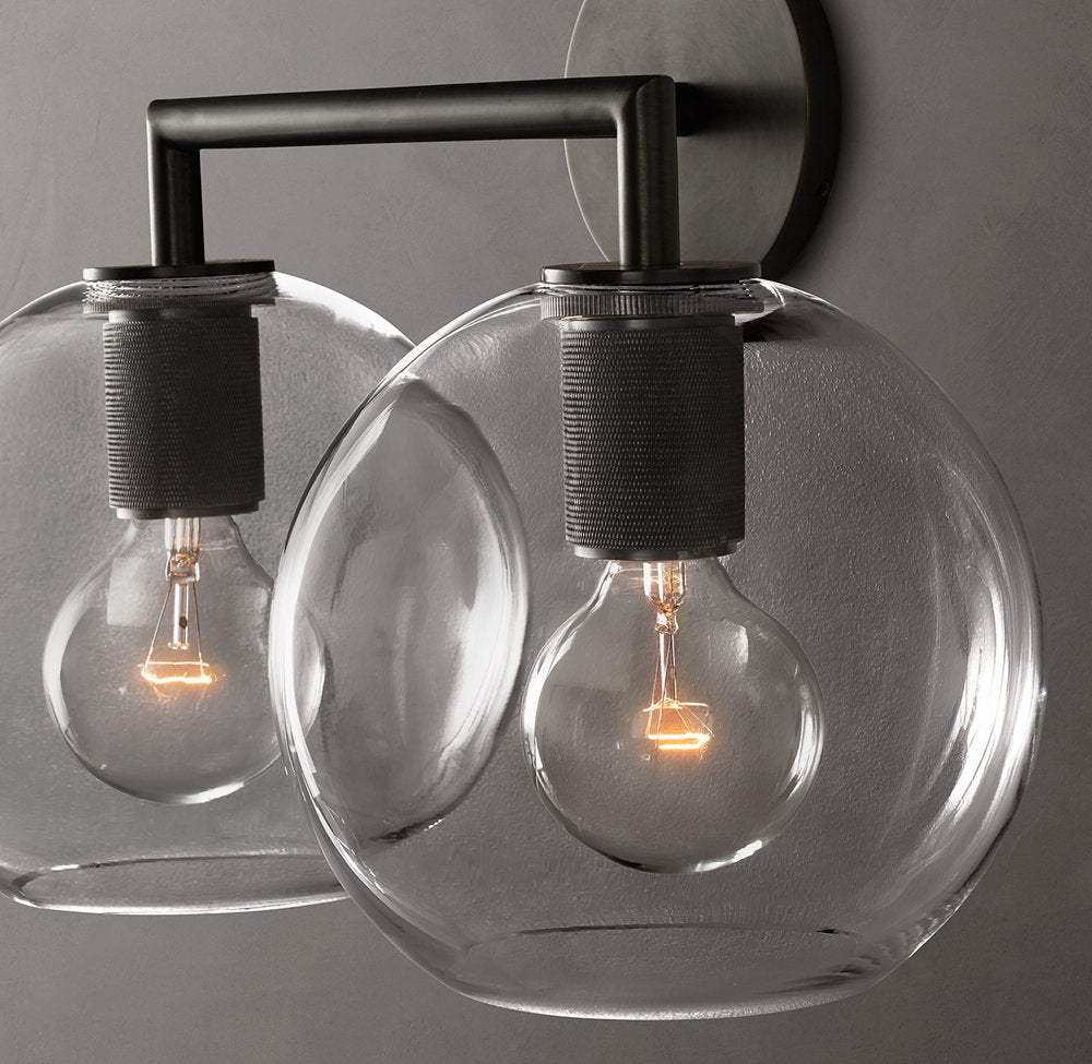 Twin Blown Glass Globe Vanity Sconce