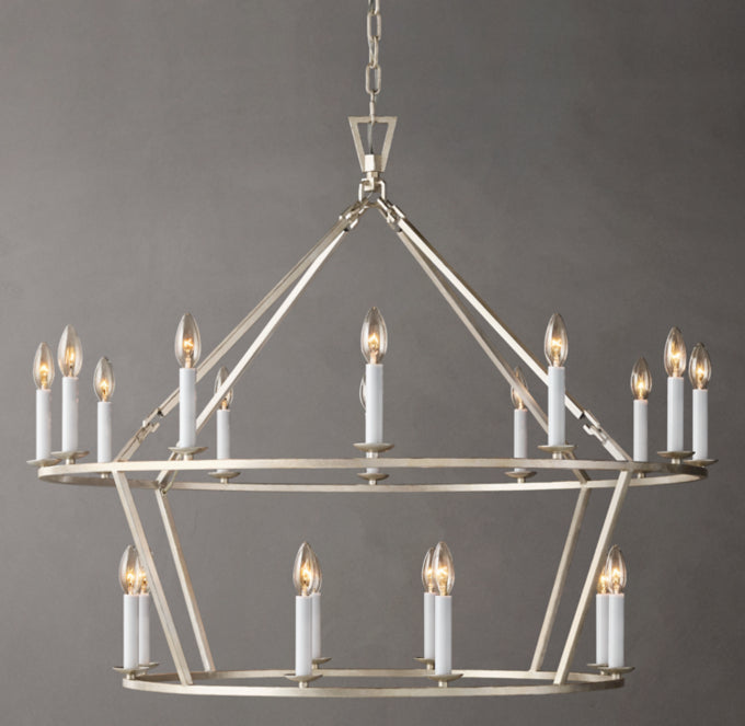 Two-Tier English Openwork Candle Chandelier