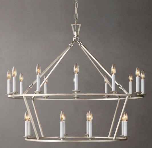 Two-Tier English Openwork Candle Chandelier