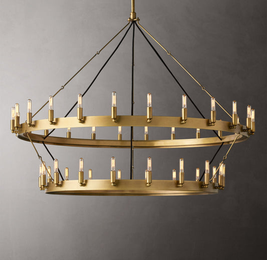 Two-Tier Vintage Tube Bulb Chandelier