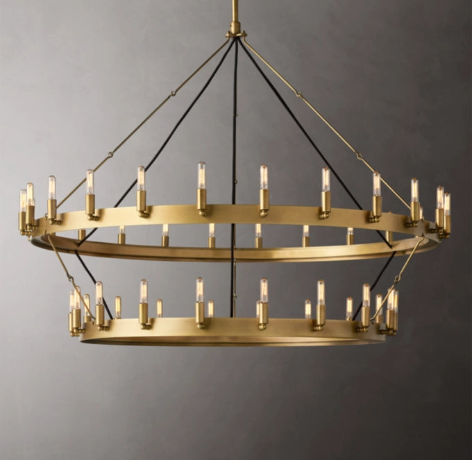 Two-Tier Vintage Tube Bulb Chandelier