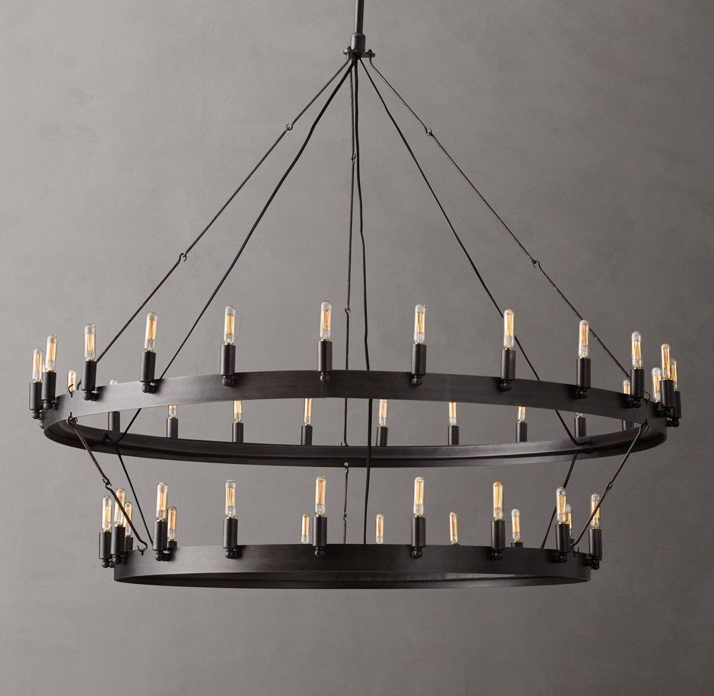 Two-Tier Vintage Tube Bulb Chandelier