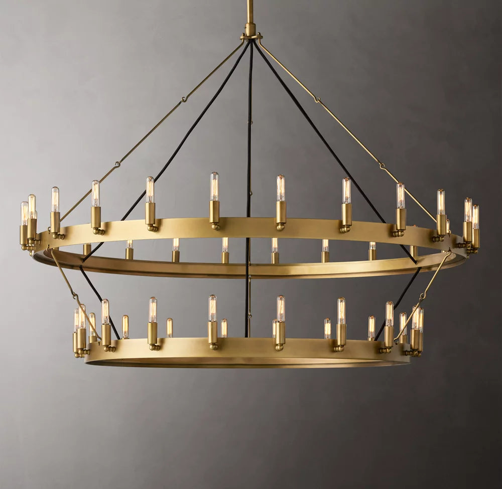 Two-Tier Vintage Tube Bulb Chandelier