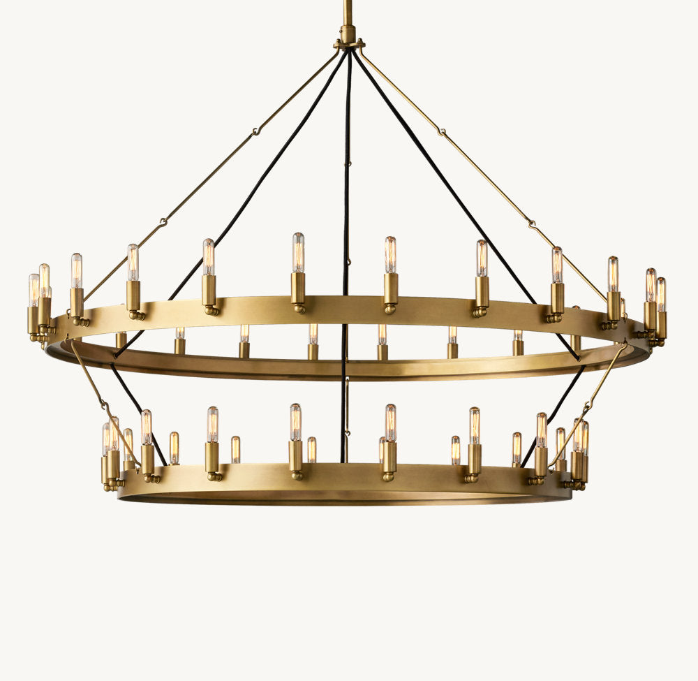 Two-Tier Vintage Tube Bulb Chandelier