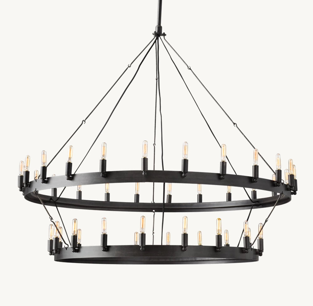 Two-Tier Vintage Tube Bulb Chandelier