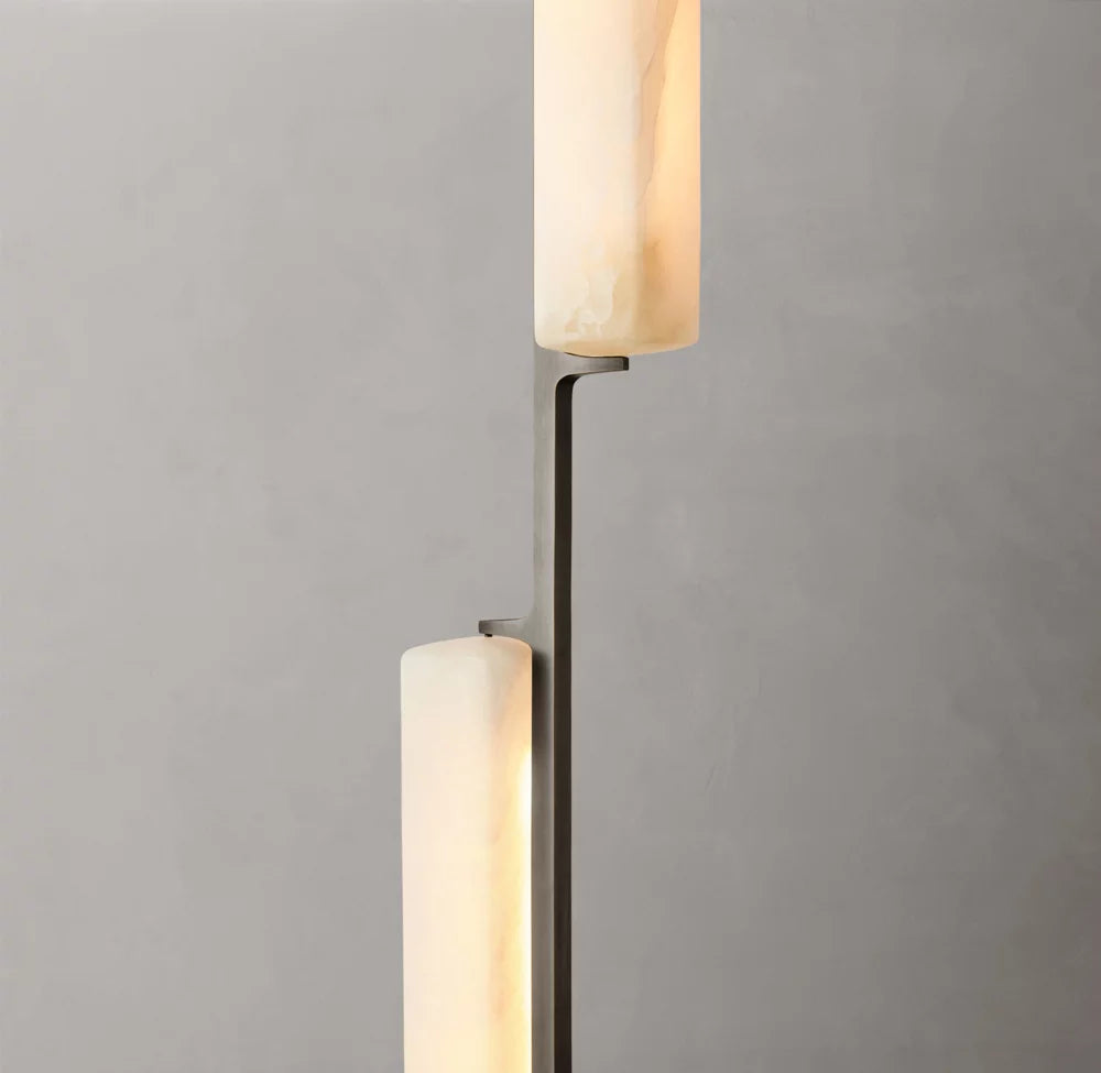 Ultra-Warm Alabaster Prism Beam Chandelier