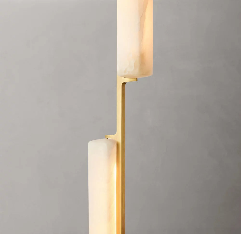 Ultra-Warm Alabaster Prism Beam Chandelier