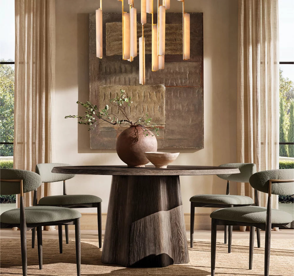 Ultra-Warm Alabaster Prism Ring Chandelier