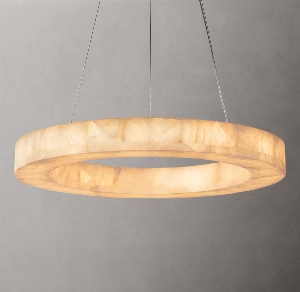 Ultra-Warm Calcite Disc Chandelier