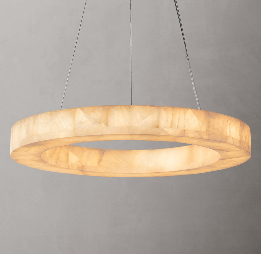 Ultra-Warm Calcite Disc Chandelier