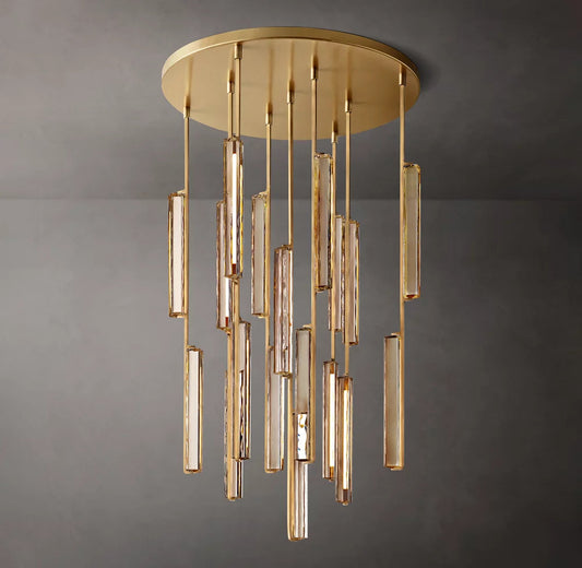 Ultra-Warm Crystal Prism Canopy Chandelier