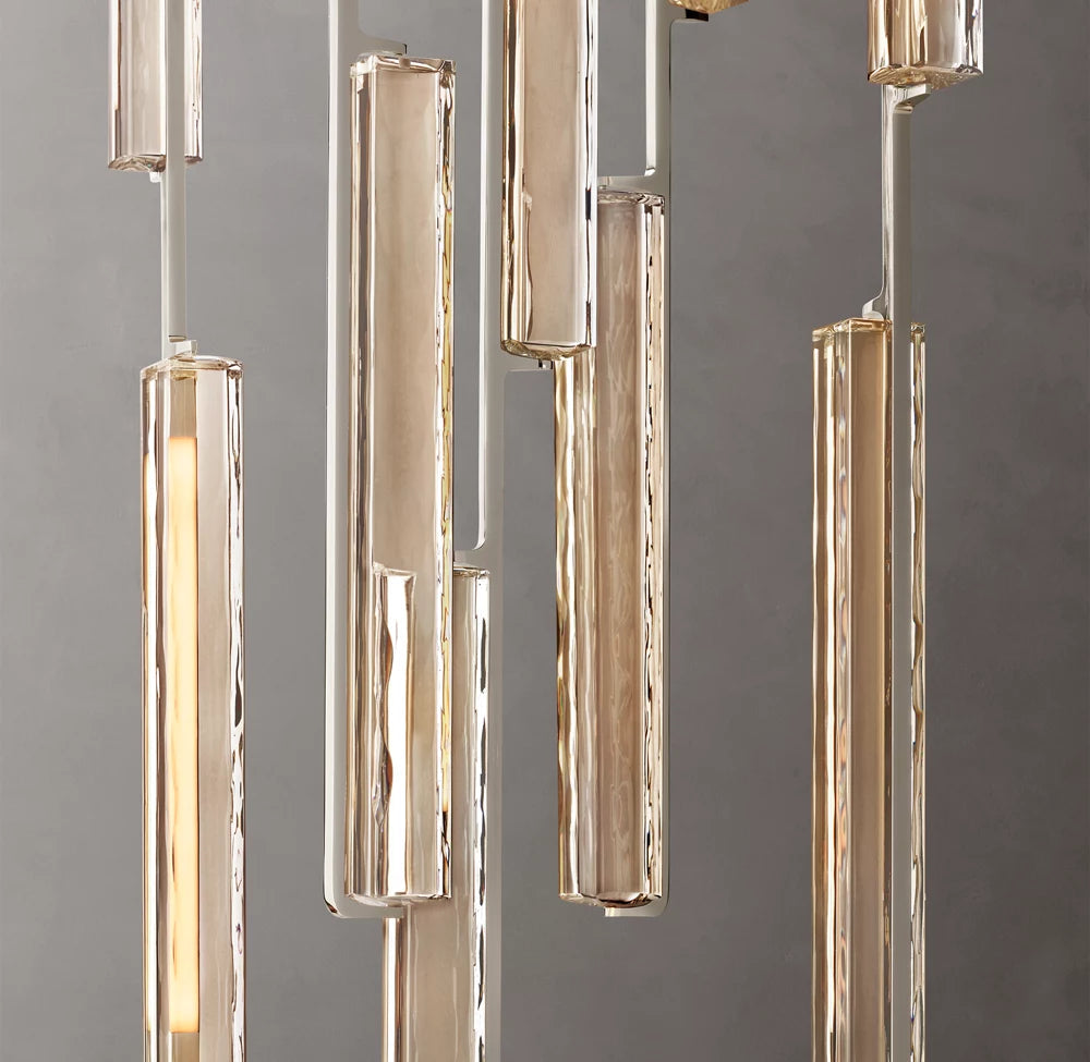 Ultra-Warm Crystal Prism Canopy Chandelier