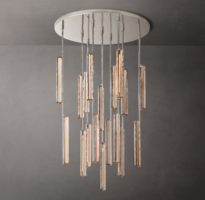 Ultra-Warm Crystal Prism Canopy Chandelier