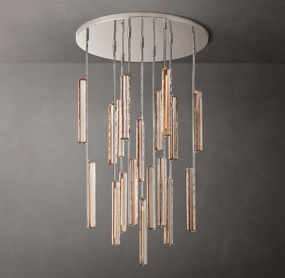 Ultra-Warm Crystal Prism Canopy Chandelier