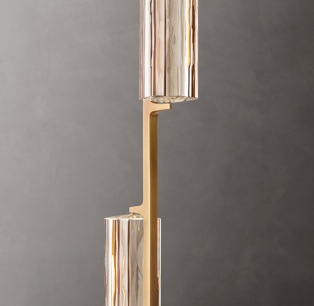 Ultra-Warm Crystal Prism Canopy Chandelier