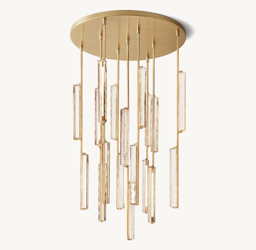 Ultra-Warm Crystal Prism Canopy Chandelier
