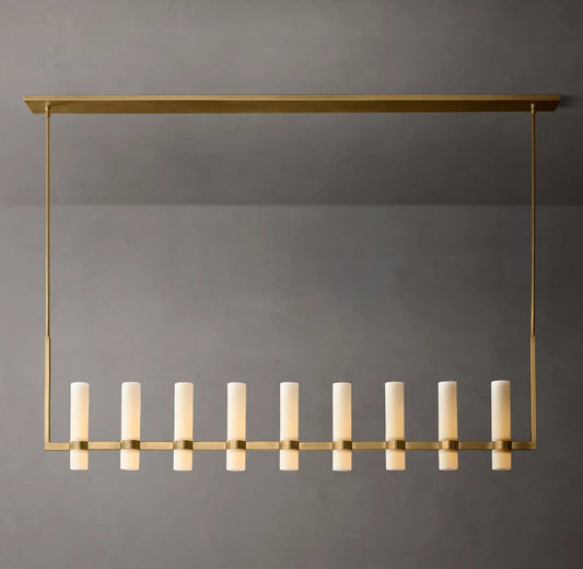 Ultra-Warm Milk Glass Beam Chandelier
