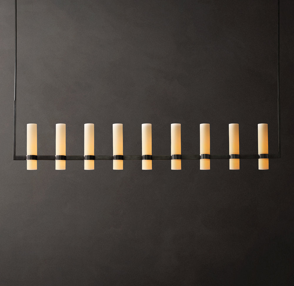 Ultra-Warm Milk Glass Beam Chandelier