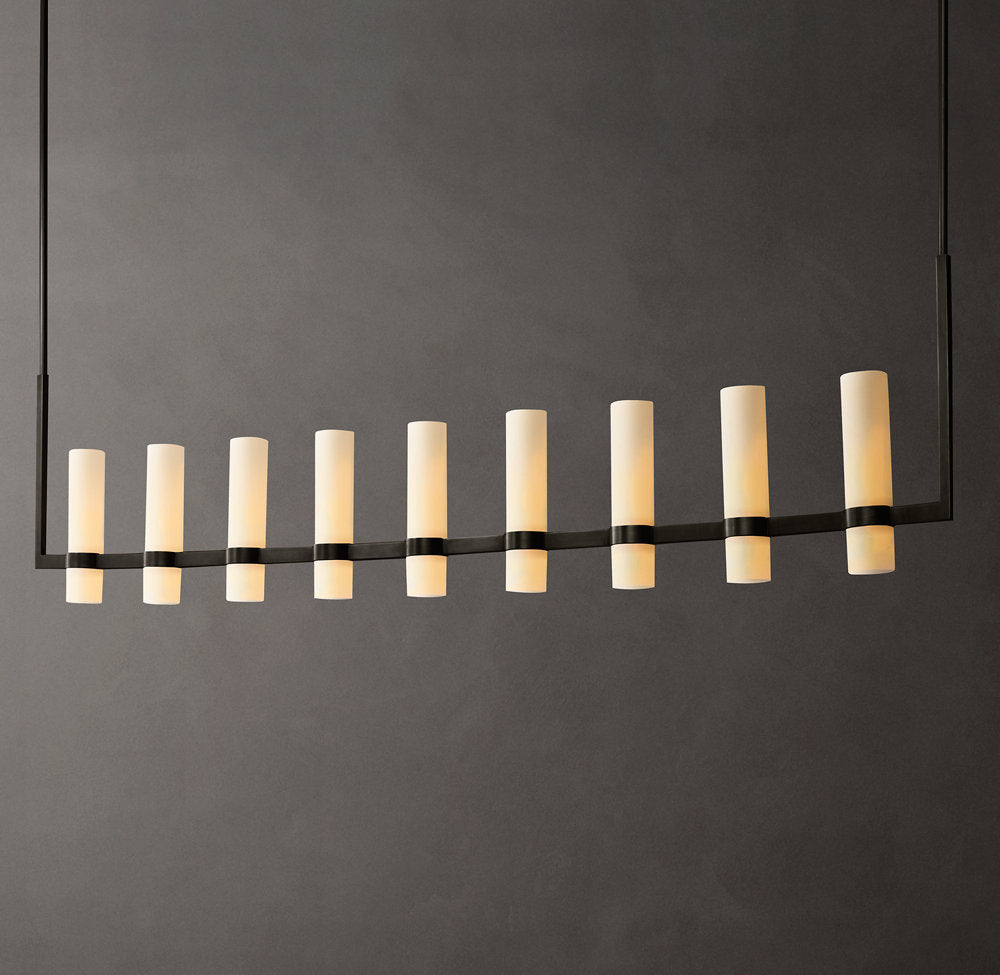 Ultra-Warm Milk Glass Beam Chandelier