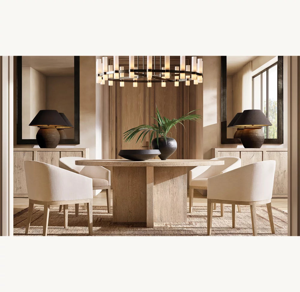 Ultra-Warm Milk Glass Beam Chandelier